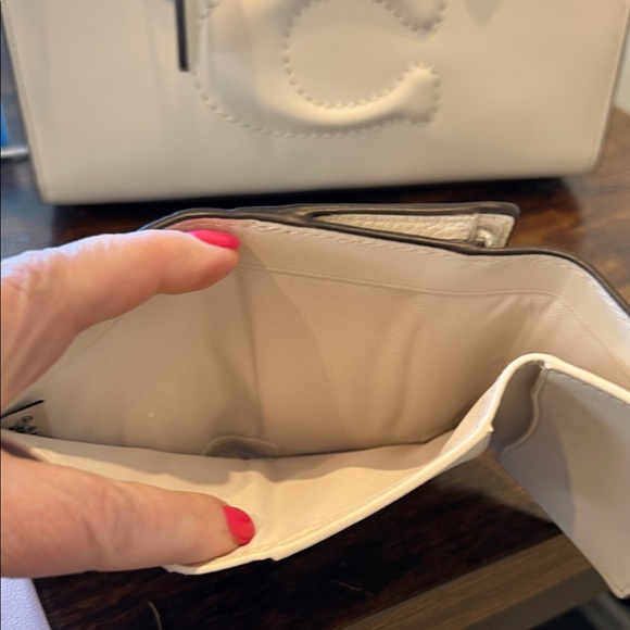 Coach Chalk Smooth Leather Small Tote with Matching Pebbled Wallet - Picture 9 of 12